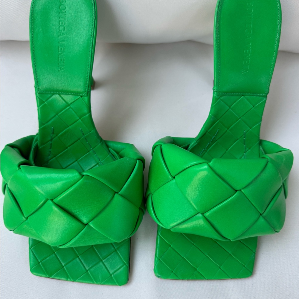 Bottega Veneta Green Lido Mules